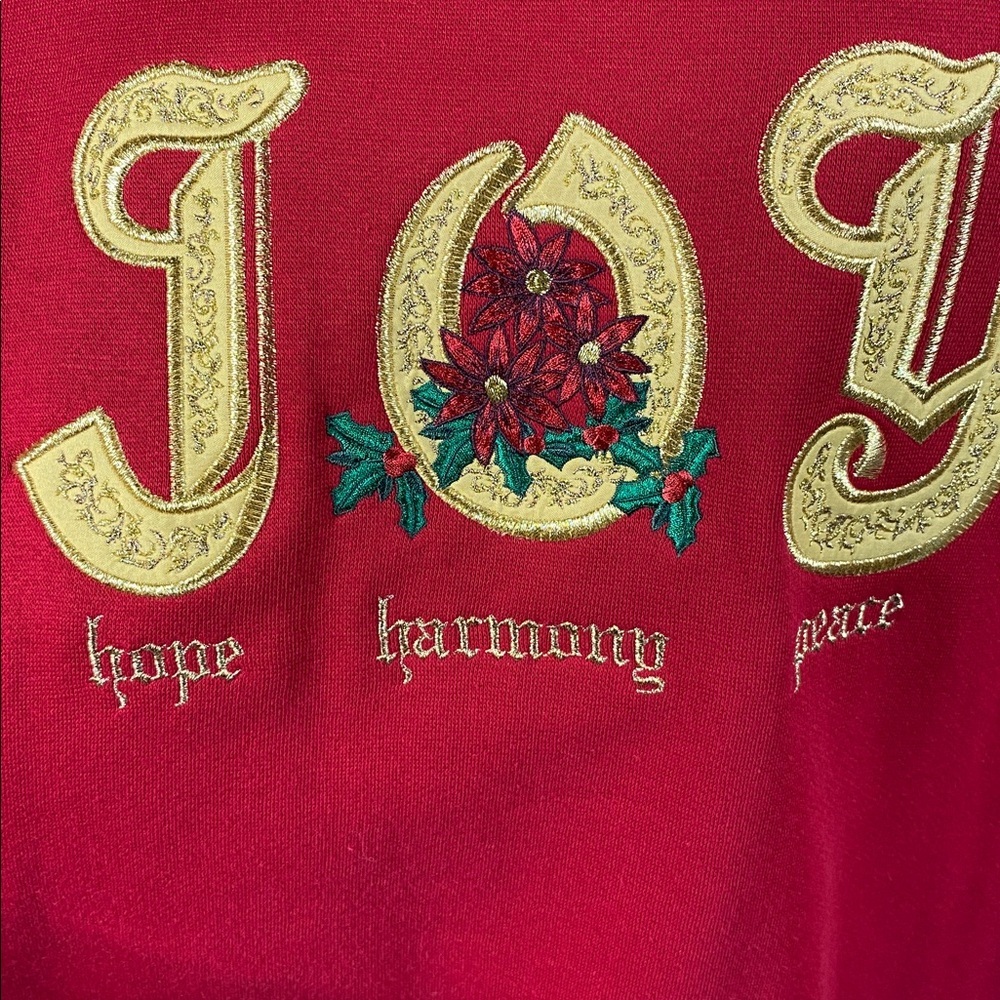 Honors Christmas Sweatshirt Joy Red Plus Size 26/28 - Picture 3 of 6